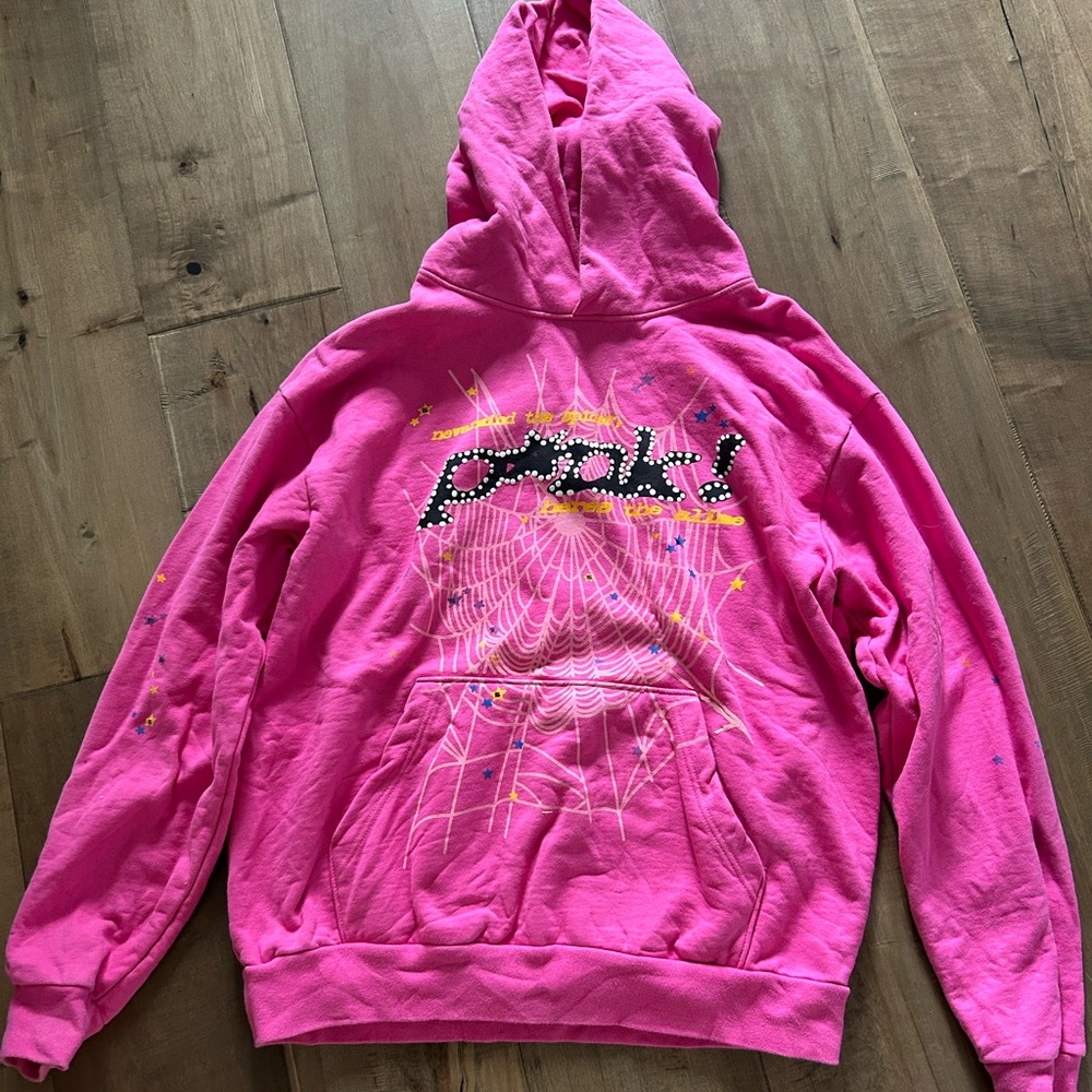 Sp5der Hoodie Pink P*NK